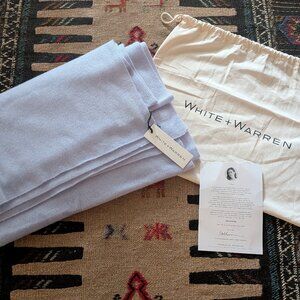 NWT White + Warren Cashmere Travel Wrap in Soft Blue + Cloth Bag